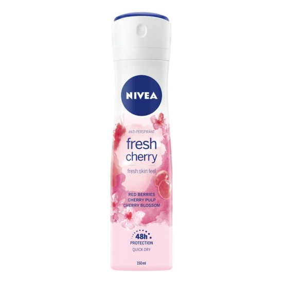 Spray Deodorant Nivea Fresh Cherry, 150 ml, Cirese, Deodorant Femei, Deodorant Spray Nivea, Antiperspirant Nivea, Deodorante si Antiperspirante Femei, Spray Antiperspirant, Ingrijire Corporala, Deodorante Nivea pentru Femei