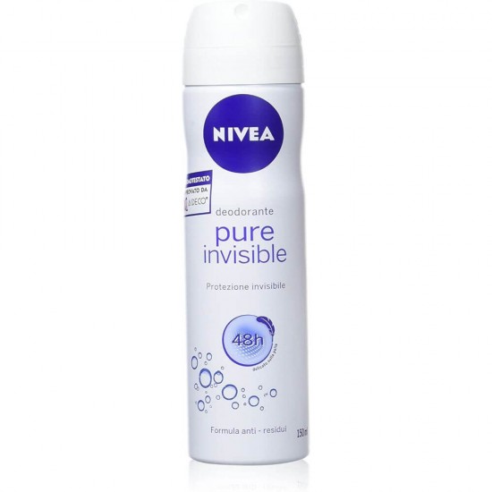 Spray Deodorant Nivea Pure Invisible, 150 ml, Deodorant Femei, Deodorant Spray Nivea, Antiperspirant Nivea, Deodorante si Antiperspirante Femei, Spray Antiperspirant, Ingrijire Corporala, Deodorante Nivea pentru Femei