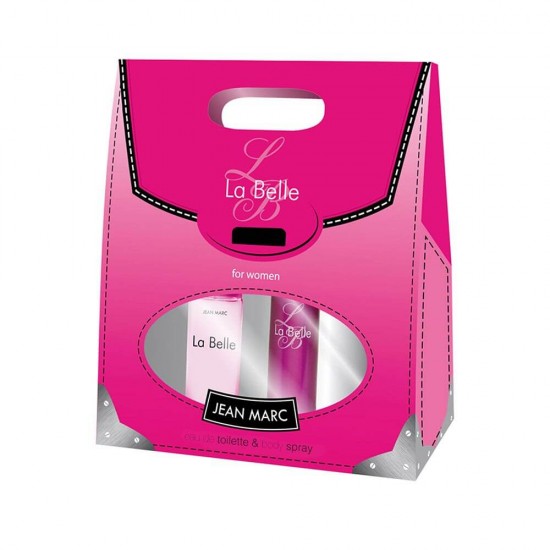 Set Cosmetice Femei JEAN MARC La Belle, Parfum 50 ml si Spray Deodorant de Corp 75 ml, Set Cadou Cosmetice pentru Ingrijire Corporala Femei, Set Cadou Deodorant si Parfum pentru Femei, Seturi Cadou Cosmetice Femei