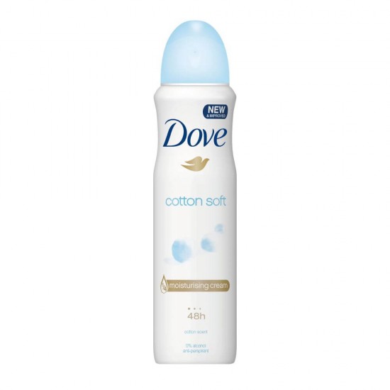 Deodorant Spray Anti-Perspirant DOVE Cotton Soft, 150 ml, Protectie 48h, Deodorant Femei, Deodorant Spray Dove, Antiperspirant Dove, Deodorante si Antiperspirante Femei, Spray Antiperspirant, Ingrijire Corporala, Deodorante Dove pentru Femei
