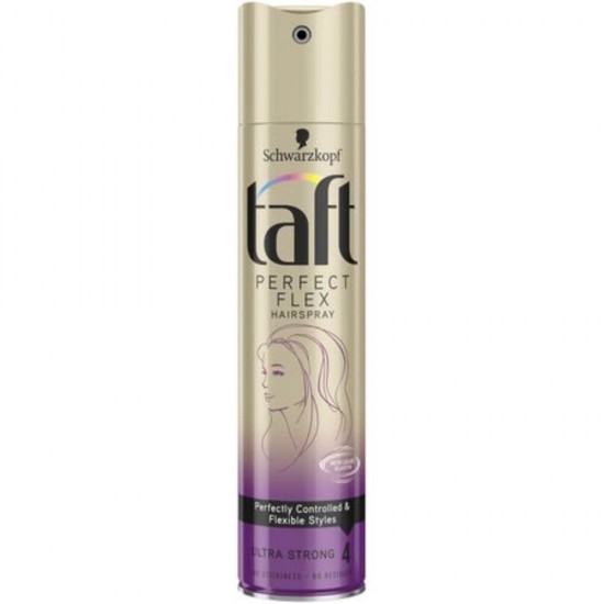 Fixativ Taft Perfect Flex Ultra Strong 4, 250 ml, pentru Par Deshidratat, Fixativ Ingrijire Par, Produse pentru Par, Fixative Profesionale, Spray Fixativ Profesional, Spray Fixativ Taft, Spray-uri Fixative, Produse pentru Styling