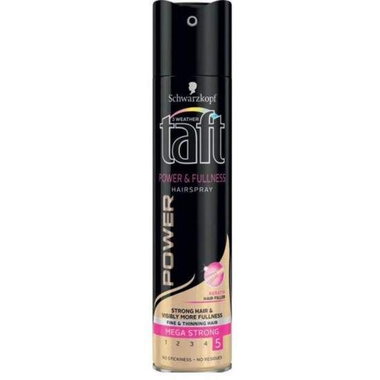 Fixativ Taft Power and Fulness Mega Strong 4, 250 ml, cu Keratina, Fixativ cu Keratina pentru Ingrijire Par, Produse pentru Par, Fixative Profesionale, Spray Fixativ Profesional, Spray Fixativ Taft, Spray-uri Fixative, Produse pentru Styling