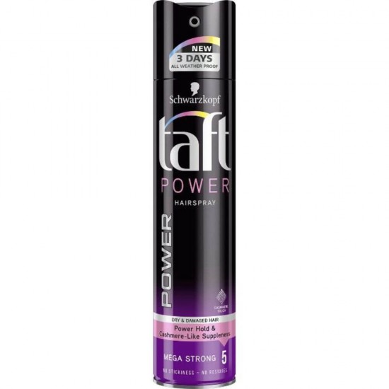 Fixativ Taft Power Mega Strong 5, 250 ml, cu Casmir, Fixativ Ingrijire Par, Produse pentru Par, Fixative Profesionale, Spray Fixativ Profesional, Spray Fixativ Taft, Spray-uri Fixative, Produse pentru Styling