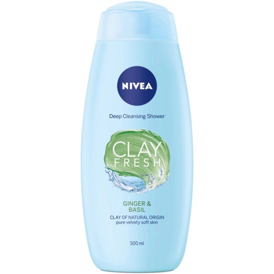Gel de Dus NIVEA Clay Fresh, Ghimbir si Busuioc, 500 ml, Gel de Dus Nivea, Gel de Dus cu Ghimbir, Geluri de Dus Nivea, Geluri de Dus Parfumate, Geluri de Dus Hidratant, Gel de Dus pentru Femei, Geluri de Dus Nivea, Gel de Dus Crema