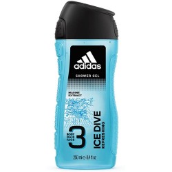 Gel de Dus 3in1 Adidas Ice Dive, 250 ml, Barbati, Gel de Dus Adidas Ice Dive, Gel de Dus 3 in 1 pentru Barbati, Geluri de Dus Adidas, Geluri de Dus pentru Barbati, Geluri Ingrijire Corp Barbati, Gel pentru Dus, Produse Ingrijire Corp