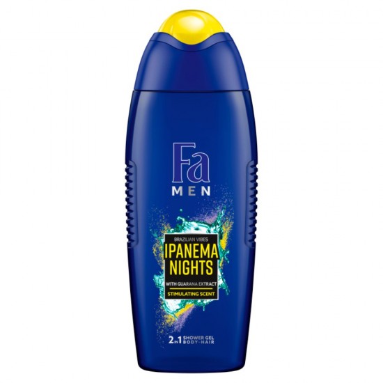 Gel de Dus 2 in 1, Fa Men Ipanema Nights, Formula Vegana, 400 ml, Gel de Dus, Gel de Dus Barbatesc, Gel 2 in 1, Gel de Corp, Gel de Dus Hidratant, Gel pentru Dus