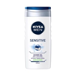 Gel de Dus NIVEA Men Sensitive, 250 ml, cu Extract de Bambus, Geluri de Dus, Gel de Corp, Gel de Dus Nivea, Gel de Dus Hidratant, Produse Ingrijire Corp, Produse Igiena Corp, Gel de Dus Barbati, Gel de Dus cu Bambus, Gel de Dus 3 in 1