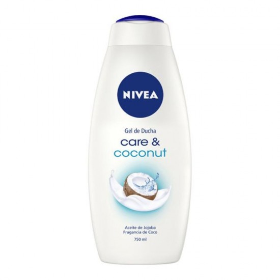 Gel de Dus NIVEA Care & Coconut, 750 ml, Extract de Lapte de Jojoba si Cocos, Gel de Dus Nivea, Gel de Dus Parfum Deosebit, Gel de Dus Revigorant, Geluri de Dus Parfumate, Geluri de Dus Hidratante, Gel de Dus Energizant, Geluri de Dus Nivea
