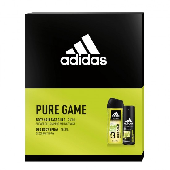 Set 2 Produse Adidas Pure Game, Gel de Dus 250 ml, Spray Deodorant 150 ml, Set Adidas, Gel de Dus Adidas, Deodorant Adidas, Set Cadou, Set Cadou Adidas