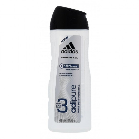 Gel de Dus Adidas AdiPure, 400 ml, pentru Barbati, Gel de Dus pentru Barbati, Geluri de Dus, Gel de Dus Barbatesc, Gel Dus Adidas, Gel Dus Barbati, Gel de Dus Hidratant, Gel Dus 3 in 1, Gel de Dus Utilizari Multiple, Gel de Dus cu Actiune Multipla