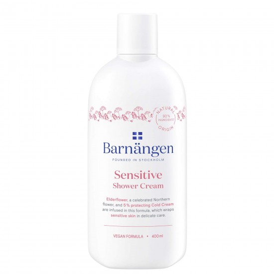 Crema Dus BARNANGEN Sensitive 400 ml, Piele Sensibila, Vegan, Crema pentru Dus Vegana, Lotiune pentru Dus, Emulsie Vegana pentru Dus, Crema de Dus pentru Femei, Geluri pentru Dus, Gel de Dus Dama, Creme pentru Dus