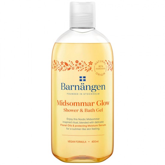 Gel Dus BARNANGEN Midsommar 400 ml, Floral, Vegan, Gel de Dus Vegan, Gel de Dus pentru Corp, Geluri de Dus pentru Femei, Gel de Dus Parfumat, Sapun Lichid pentru Dus, Sapun Lichid pentru Corp