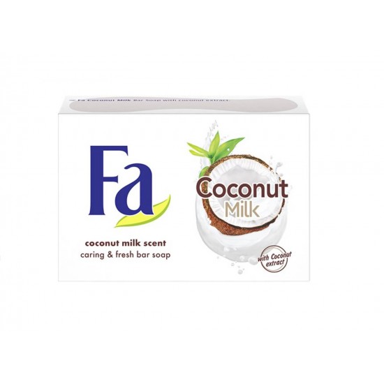 Sapun Solid FA Coconut Milk, Nuca de Cocos, 90 g, Sapun pentru Maini, Sapun Solid pentru Maini, Sapun pentru Piele Normala, Sapun Solid Hidratant, Sapun Solid pentru Curatare, Sapun Hidratant pentru Corp