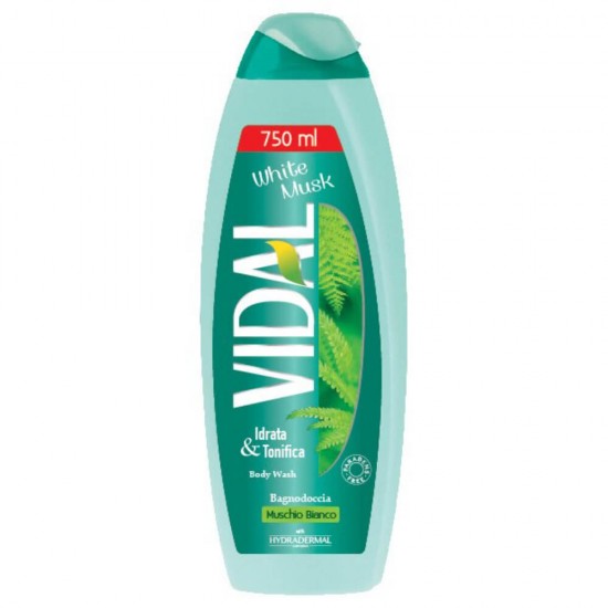 Gel de Dus VIDAL White Musk, 750ml, Gel de Dus pentru Femei, Crema de Dus, Gel de Dus Crema, Crema pentru Dus, Gel Lichid pentru Dus, Crema de Dus Hidratanta, Gel de Dus Hranitor, Crema Hranitoare pentru Dus, Gel Hidratant pentru Dus