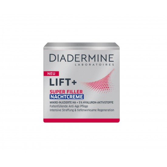 Crema de Noapte Ten DIADERMINE, Lift + Superfiller, 50 ml, Crema Ten Anti Imbatranire, Crema de Fata Anti Rid, Crema de Fata cu Acid Hialuronic, Produse Diadermine Impotriva Imbatranirii Pielii, Creme Anti Riduri, Produse Cosmetice Diadermine