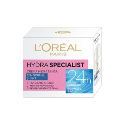 Crema de Fata L'Oreal Paris Hydra Specialist, 50 ml, Crema Hidratanta pentru Fata, Crema Loreal Hydra Specialist, Crema pentru Ten Normal, Crema pentru Ten Mixt, Crema de Zi Hidratanta, Creme Hidratante Loreal, Creme Hidratante pentru Fata