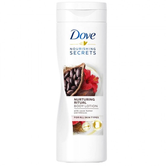 Lotiune de Corp, 400 ml, Dove Nourishing Secrets Nurturing Ritual, Lotiune de Corp pentru Toate Tipurile de Piele, Lotiune de Corp Dove, Lotiune de Corp Dove Nourishing Secrets Nurturing Ritual Cacao Butter and Hibiscus Flower, Lotiuni de Corp Dove
