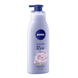 Lotiune Corp NIVEA Rose, 200 ml, Extract de Trandafiri, cu Pompita, Lotiuni de Corp, Lotiune pentru Corp, Lotiune Ingrijire Corp, Lotiune Hidratanta, Lotiune pentru Hidratare, Lotiune pentru Piele Uscata si Sensibila