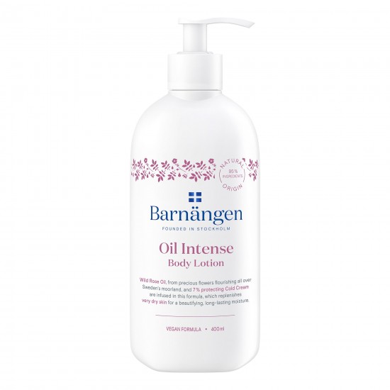 Lotiune Corp BARNANGEN Oil Intense 400 ml, Piele Uscata, Vegan, Lotiune Hidratanta pentru Corp, Lotiune de Corp Hranitoare, Crema de Corp Hidratanta, Crema Hranitoare pentru Corp