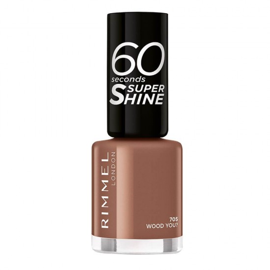 Lac de Unghii Rimmel London 60 Seconds 705 Wood You, 8 ml, Maro, Lac de Unghii Colorat, Lac de Unghii Clasic, Oja de Unghii Manechiura, Produse Ingrijirea Unghiilor, Lacuri Rimmel London pentru Manechiura si Pedichiura