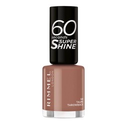 Lac de Unghii Rimmel London 60 Seconds Super Shine 101 Talpe Throwback, 8 ml, Bej, Lac de Unghii Colorat, Lac de Unghii Bej, Oja de Unghii Manechiura, Produse Ingrijirea Unghiilor, Lacuri Rimmel London pentru Manechiura si Pedichiura