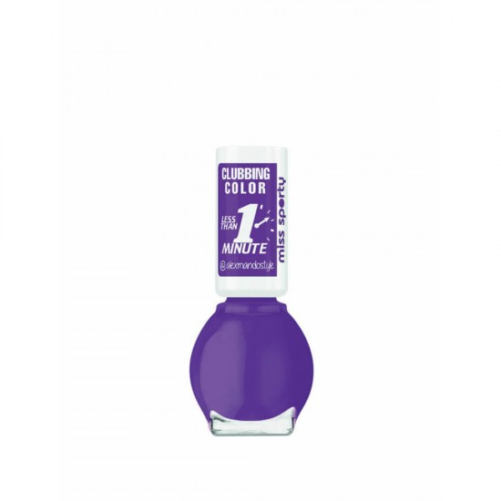 Lac de Unghii 306 Clubbing Colors Miss Sporty 1 Minute Quick Dry, 7 ml, Oja, Oja Colorata, Oja pentru Unghii, Lac pentru Unghii, Lac de Unghii Colorat, Lac de Unghii Miss Sporty, Oja Mov, Lac Cu Uscare Rapida, Oja de Unghii cu Uscare Rapida