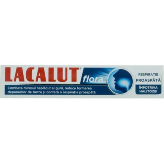 Pasta Dinti Lacalut Flora Fluor, 75 ml, Aroma de Menta, Pasta pentru Dinti Sensibili, Articole Igiena Dentara, Pasta de Dinti Respiratie Proaspata, Produse pentru Ingrjire Orala, Produse pentru Sanatate Orala, Igiena Orala, Ingrijire si Igiena Orala