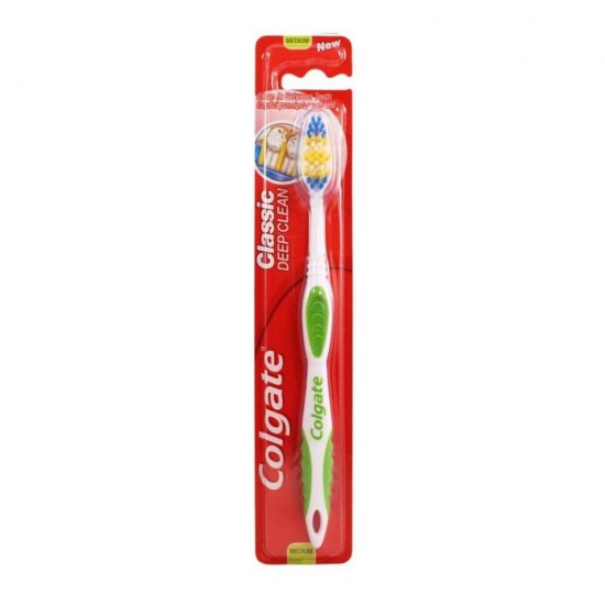 Periuta de Dinti Colgate Classic Deep Clean, Blister, Culoare Alb/Verde, Periute de Dinti Clasice, Periute de Dinti Colgate, Periuta de Dinti Clasica, Periuta de Dinti Manuala, Ingrijire Dentara, Ingrijire Orala