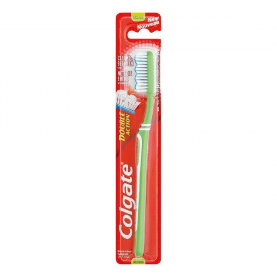 Periuta Dinti Colgate Double Actions, Blister, Culoare Verde/Alb, Periute de Dinti Colgate pentru Adulti, Periute de Dinti Manuale, Perii de Dinti, Articole de Igiena Orala, Ingrijire Orala, Sanatate Orala, Ingrijire si Protectie Dentara