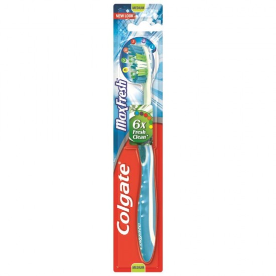 Periuta Dinti Colgate Max Fresh, Blister, Culoare Verde/Alb, Periute de Dinti Colgate, Periute de Dinti Manuale, Periuta pentru Dinti, Perii de Dinti, Articole de Igiena Orala, Ingrijire Orala, Sanatate Orala, Ingrijire si Protectie Dentara