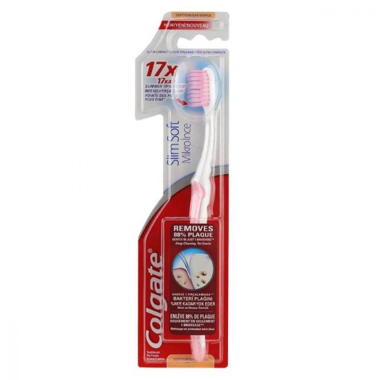 Periuta Dinti Colgate Slim Soft, Blister, Culoare Roz/Alb,Periuta cu Peri Subtiri, Periute de Dinti Colgate, Periute de Dinti Manuale, Perii de Dinti, Articole de Igiena Orala, Ingrijire Orala, Sanatate Orala, Ingrijire si Protectie Dentara