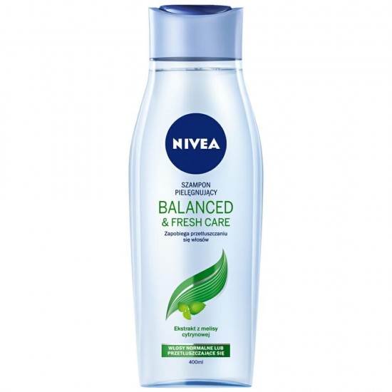 Sampon Nivea Balanced & Fresh Care, 400 ml, Pentru Par Gras, Cu Extract de Citrice, Sampon Spalare Par, Sampon Fortifiere, Sampoane pentru Par, Sampon Ingrijire Scalp, Sampon Curatare Par, Sampon pentru Par Vitalizat