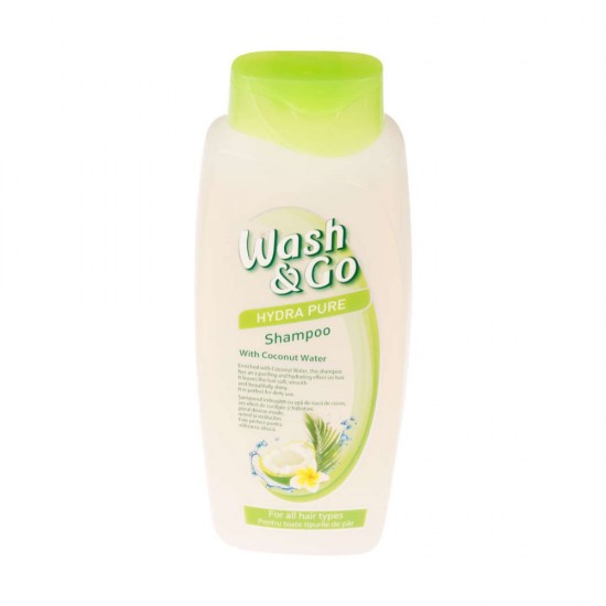 Sampon Wash&Go Hydra Pure, cu Apa de Cocos, 750 ml, pentru Par Normal, Sampon Par Normal, Sampon cu Apa de Cocos, Sampon pentru Par, Sampon Hidratant, Sampoane Wash&Go, Sampoane Hidratante, Sampoane pentru Par