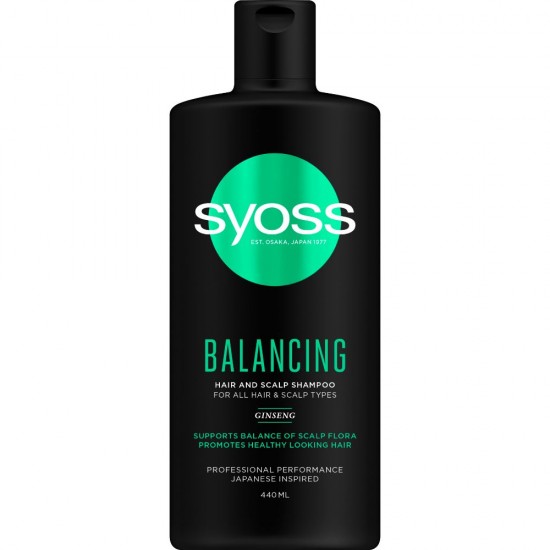 Sampon SYOSS Balancing, 440 ml, pentru Toate Tipurile de Par, Sampon Par Normal, Sampoane Syoss, Sampon, Sampon pentru Ingrijirea Parului, Sampon pentru Par Normal