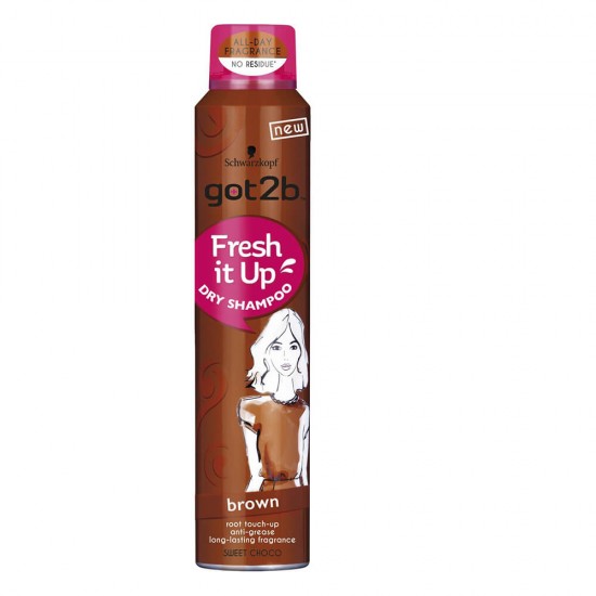Sampon Uscat GOT2B Fresh It Up Brown, 200 ml, Par Sten, Sampon Uscat pentru Par, Sampon Uscat pentru Par Gras, Sampon pentru Par Saten, Spray pentru Par Gras, Sampon Spray Uscat pentru Par, Spray-uri Sampon Uscat, Sampoane Uscate