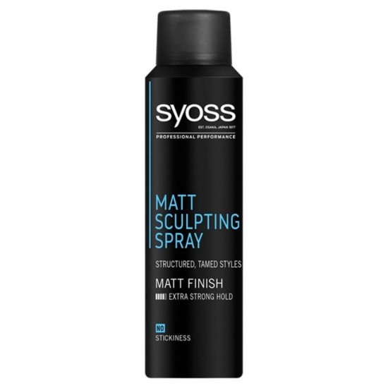 Spray Matt Sculpting cu efect Mat SYOSS, 150 ml, Extra Strong Hold, Spray Fixativ, Spray pentru Par, Spray Fixativ pentru Par, Spray Fixativ cu Efect Mat, Spray Fixativ Mat pentru Par, Spray Fixativ pentru Barbati