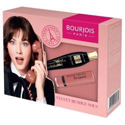 Set Bourjois Velvet Rendez-Vous, Mascara Twist Up Black 8 ml si Ruj de Buze Rouge Velvet 2.4 g, Seturi Cadou pentru Femei, Set Cadou Make-Up pentru Femei, Seturi Make-Up, Set pentru Retusuri Make-Up