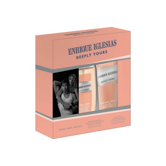Set Cadou pentru Femei Enrique Iglesias Deeply Yours, Lotiune de Corp 74 ml si Deodorant 75 ml, Seturi Cadou pentru Femei, Set Cadou Enrique Iglesias pentru Femei, Seturi Cosmetice Cadou