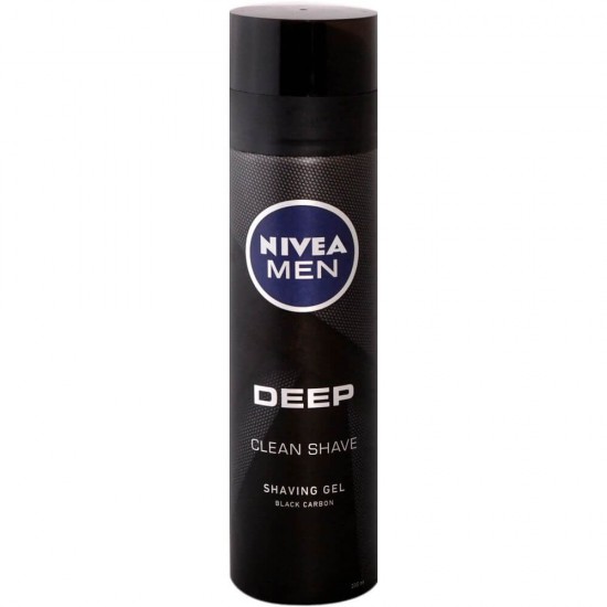 Spuma de Ras cu Carbon Nivea Men, 200 ml, Deep Smooth Shave Black Carbon, Spume de Ras, Spuma de Barbierit cu Carbon, Spuma Hidratanta de Ras, Nivea Spume de Ras, Produse de Barbierit pentru Barbati, Cosmetice Ras, Spume de Barbierit