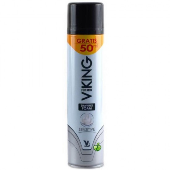 Spuma de Ras VIKING Sensitive, 250 ml, Spuma de Ras pentru Ten Normal, Spume de Ras, Produse de Barbierit pentru Barbati, Cosmetice Ras, Spuma de Barbierit, Spume de Barbierit, Produse de Barbierit fara Parabeni