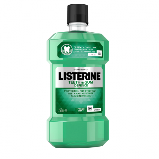 Apa de Gura LISTERINE Teeth & Gum Defence Fresh Mint, 250 ml cu Alcool, Apa de Gura, Apa de Gura Listerine, Apa de Gura Protectoare, Ingrijire Personala, Apa de Gura Fresh,  Apa de Gura cu Mentol