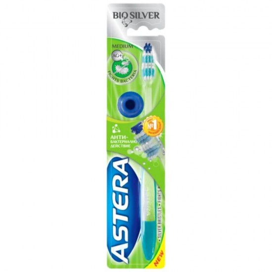 Periuta de Dinti ASTERA Biosilver, Multicolor, Blister, Periute de Dinti, Periute de Dinti ASTERA, Periute pentru Ingrijirea si Curatarea Dintilor, Articole de Ingrijire Orala, Produse de Ingrijire Dentara, Perii de Dinti