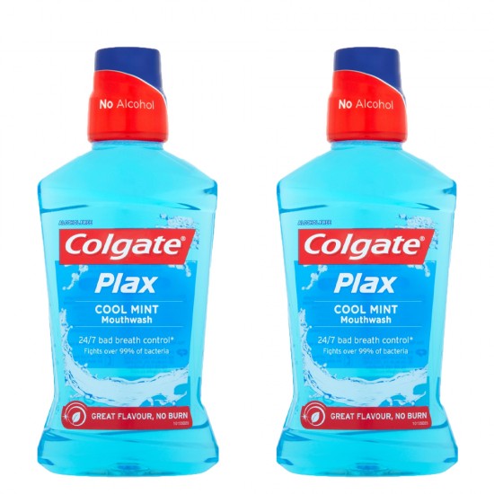Apa de Gura COLGATE Plax Cool Mint, 2 Buc/Set, Cantitate 500 ml/Buc, Apa de Gura, Apa de Gura Colgate, Colgate Plax Duo Mint, Set 2 Buc de 500 ml Apa de Gura, Apa de Gura Aroma Menta, Set 2 Buc Apa de Gura Colgate Duo Mint, Apa de Gura Mentolata