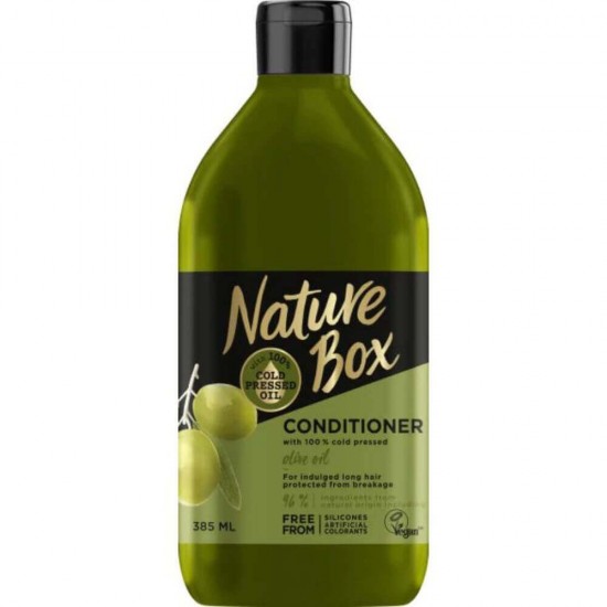 Balsam NATURE BOX Olive Oil, 385 ml, Ulei Presat la Rece din Masline, Balsam Vegan, Balsam NATURE BOX, Balsam cu Extracte Naturale, Balsam cu Ulei de Masline, Balsamuri Fara Parabeni