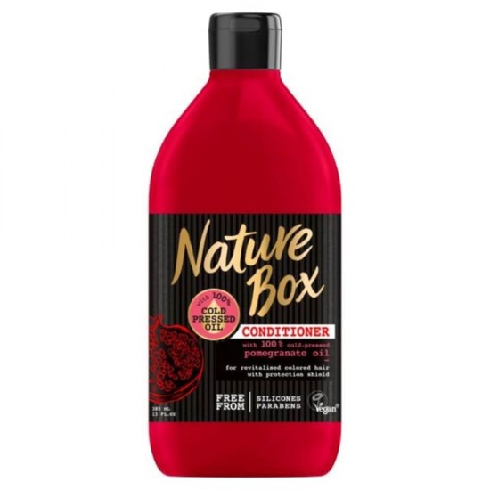 Balsam NATURE BOX Pomegranate Oil, 385 ml, Ulei Presat la Rece din Rodie, Balsam Vegan, Balsam NATURE BOX, Balsam cu Extracte Naturale, Balsam cu Extract de Rodie, Balsamuri Fara Parabeni