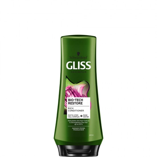 Balsam de Par Schwarzkopf Gliss Bio-Tech Restore, 200 ml, Pentru Par Fragil, Balsam Par, Balsam pentru Par, Balsam Schwarzkopf, Balsam Bio-Tech, Balsam de par Schwarzkopf, Balsam de Par Gliss