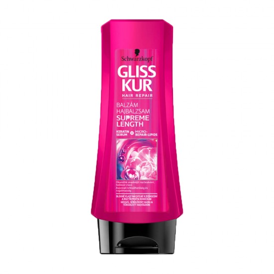 Balsam de Par Schwarzkopf Gliss Supreme Length, 200 ml, Pentru Par Degradat, Balsam Par, Balsam pentru Par, Balsam Schwarzkopf, Balsam Supreme Length, Balsam de par Schwarzkopf, Balsam de Par Gliss