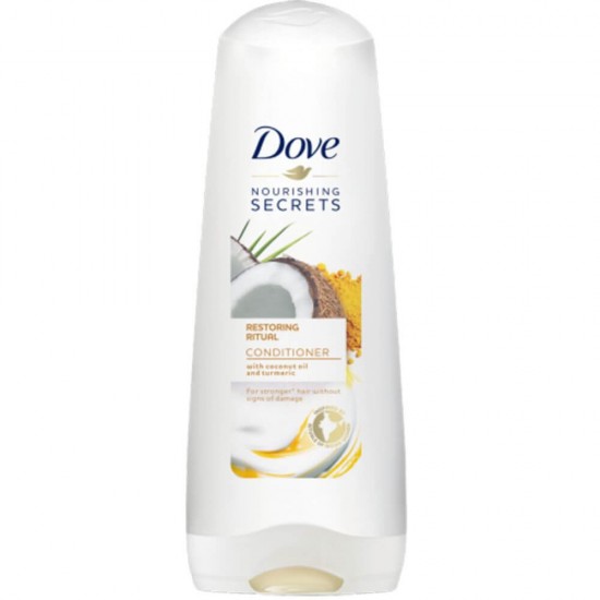 Balsam DOVE Restoring Ritual, 200 ml, Par Subtire, cu Extract de Ulei de Cocos si Turmeric, Balsam Hranire Par Fragil, Balsam Revitalizant, Balsam Hidratant, Produse de Ingrijire a Parului, Produse Hairstyling, Blasam Ingrijire Par