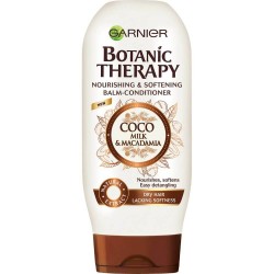 Balsam Par Uscat Garnier, 200 ml, Botanic Therapy Coco Milk & Macadamia, Balsam pentru Par Uscat, Balsam cu Lapte de Cocos, Balsam cu Macadamia, Balsam de Par Garnier Botanic Therapy, Balsam de Par Revitalizant