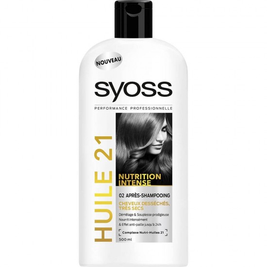 Balsam SYOSS Nurition Intense, 500 ml, Par Subtire, Balsam Par Subtire, Balsam pentru Par Fragil, Balsam Fortifiant, Produse de Ingrijire a Parului, Produse Hairstyling, Balsamuri Regeneratoare, Balsam Anti-Rupere